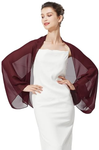 BEAUTELICATE Chal Cape Mujer Fiesta Gasa Bufanda Estola Verano para Novia Bodas Invitada Elegante Ligero