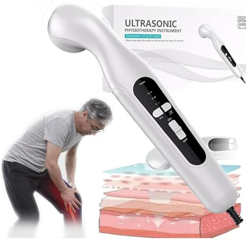 Bärbar ultraljudsterapimaskin, 1Mhz ultraljudsfysioterapienhet med 4 cm² effektiv strålningsarea, 15 minuters timing och 3 växlar justerbar, för knän, axlar, ländryggen