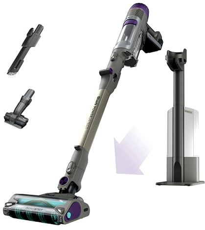 Shark Cordless Vacuum Cleaner with HEPA Filter, PowerDetect Clean & Empty, Powerful Suction, Portable, Rechargeable, Auto-Empty System, Stick Vacuum for Pet Hair, Carpets & Hardfloor Dark Gray, IP3251