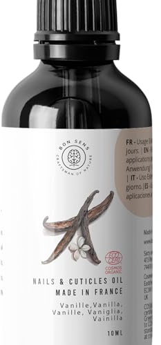 Huile Cuticules Ongles BIO - Soin Nourrissant & Réparateur enrichie en Vitamine E - Manucure - 100% Naturel, Biologique et Vegan - Cosmos Organic - Goût Vanille