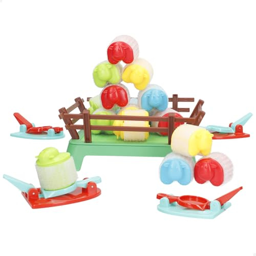 ColorBaby Apilamiento de ovejas saltarinas, Juego Equilibrio apilable, 21 Piezas, +2 Jugadores, Juegos de Mesa, +5 años (47824)