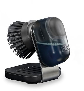 Joseph Joseph SinkTech Soap-Dispensing Palm Brush with Stainless-Steel Stand