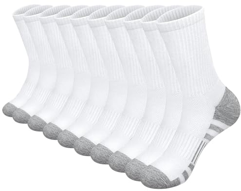 Fourindo - Calzini sportivi personalizzati per uomo/donna, confezione da 5/6 paia, misura 39-46, bianco, Taglia unica