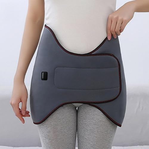 Cinturón eléctrico para aliviar el dolor de ciática para caderas, masajeador abdominal con 4 motores de vibración, 3 niveles de temperatura (55-65 °C), no se cae, alivio del dolor de cadera