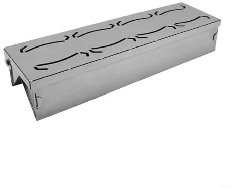 BlesConi V-förmige Räucherbox für Gasgrill mit Klappdeckel Edelstahl Holzspäne Räucherbox BBQ Zubehör 25x7x4,8cm