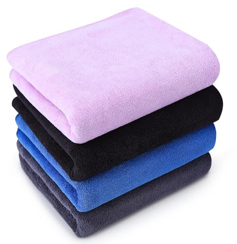 Meng Jiaran 4 Pack Microfibre Gym Towel Fast Drying 75x35cm | Sports Gym Towel for Men Women, Super Absorbent Workout Towels for Sport Yoga Travel, Gym Fitness, Camping