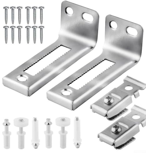 Kit de quincaillerie pour portes pliantes en acier inoxydable pour portes d'armoire, portes coulissantes et accordéon - Kit de réparation avec pivot et cylindre