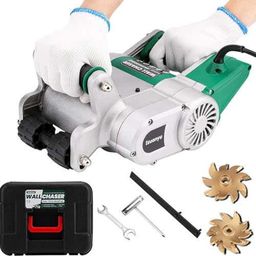 Scanalatrice Elettrica Per Muri Da 1100 W, Scanalatrice Per Muri, Scanalatrice Per Muri Con Lame Da 25 Mm E 35 Mm, Set Di Macchine Per Scanalature Per Pavimenti E Pareti, Per Granito, Marmo E Cemento