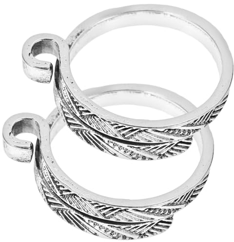 PRETYZOOM Anillos de Crochet Ajustables 2 Piezas, Guía de Hilo para Tejer, Accesorio Práctico para Manualidades, Protección de Dedos, Herramienta Portátil para Ganchillo y Tejido Artesanal