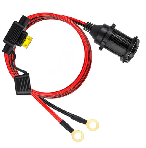 12V Presa accendisigari ad alte,impermeabile grado marino 12 V/24 V, presa per accendini a corrente continua per barca, moto, auto, con cavo di collegamento da 1 m, 2,5 mm² 20 A