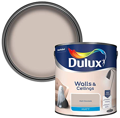 Dulux Matt Emulsion Paint For Walls And Ceilings - Malt Chocolate 2.5 Litres