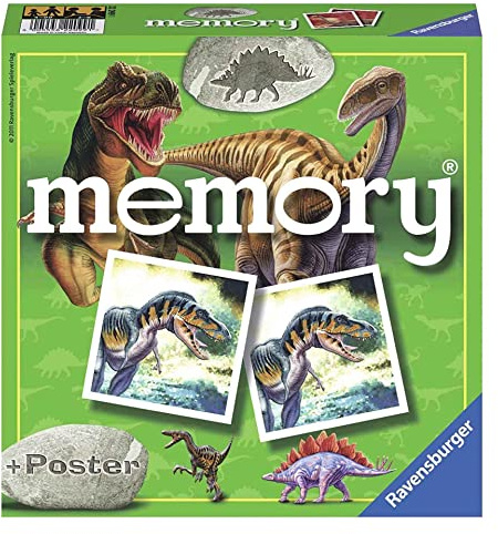 Ravensburger 22099 - Dino Memory, Spieleklassiker für alle Dinosaurier Fans ab 4 Jahren, Merkspiel für 2-8 Spieler