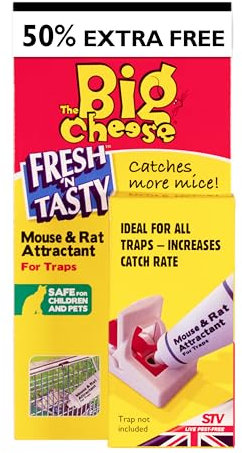 The Big Cheese Mouse and Rat Attractant – 26g, Poison-Free Paste in Squeezy Tube, Use to Re-Bait Traps, Safe-to-Use Around Children and Pets