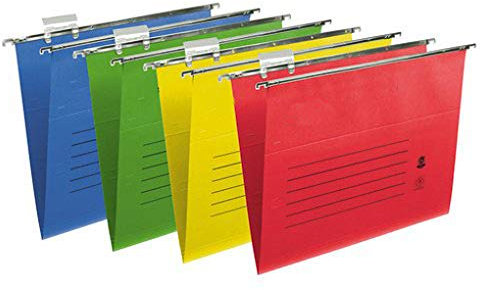 SHINE Archivos DE SUSPENSIÓN Foolscap con Tablas E Insertos - Pesadas, Ranuras NUMERADAS Y Capacidad Adicional (50, Multi Color)