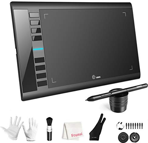 Drawing Tablet, UGEE M708 Graphics Drawing Tablet V3 with 10 * 6 inch, 8192 Level Pressure Battery Free Pen Stylus, 8 Hot Keys Compatible with Windows PC Macbook Chromebook Linux for Digital Drawing