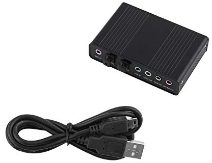 Carte Son Audio Optique, Carte Son USB, Carte Son 6 canaux Adaptateur de Sortie Audio SPDIF Optique numérique Externe USB pour Enregistrement sur Ordinateur Portable