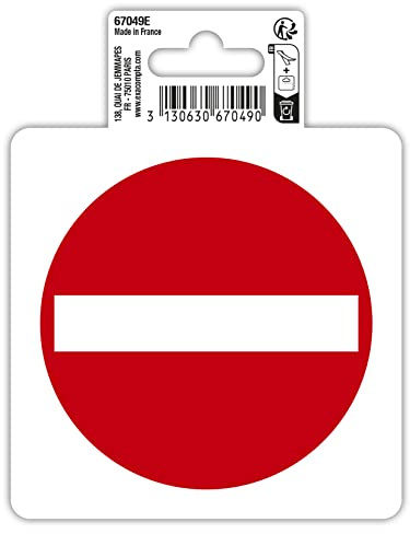 Exacompta 67049E Einbahnstraße Klebeschild 10x10cm Rot-Weiß aus UV-beständigem PVC Hinweisschild Schilder Warnhinweis Sticker Aufkleber Türschild
