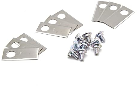 vhbw 9x Ersatz-Messer kompatibel mit LandXcape LX796, 600 Rasenmäher - Ersatzklinge Silber, Stahl