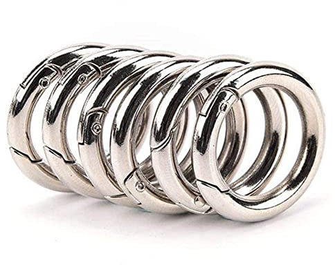 6 stücke Runde Kreis Karabiner Camping Frühling Snap Clip Taschen Outdoor Haken Schlüssel Tasse Kette Werkzeug Verbunden Wasser Klettern