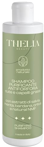 Thelia Beauty | Anti-Schuppen-Shampoo zur Reinigung von fettigem Haar, Salbei-Extrakt, Minze, Brennnessel, Natural NMF, ohne Parabene, dermatologisch getestet, Made in Italy, 250 ml