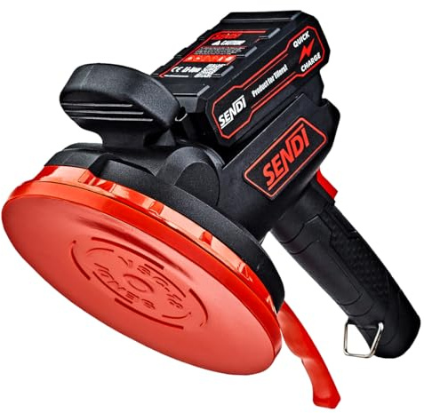 Ventosa Vibratoria SENDI VSC-18 - Maquina Vibradora - Diseñada para la Vibracion de Azulejos,Baldosas,Gres de Diferentes Tamaños - 6 Niveles de Vibracion y 180mm de Diametro - Incluye dos Baterias.