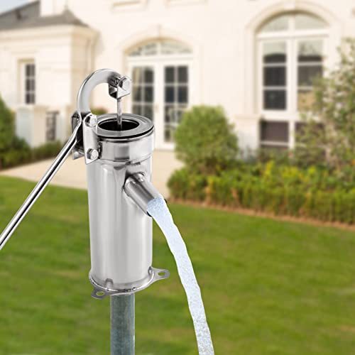Pompa dell'acqua manuale per pozzi - Acciaio inossidabile, kit per capannone da giardino all'aperto, decorazione per pozzo
