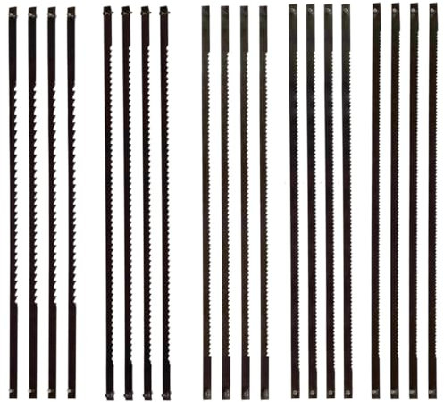 RDNKVB 20pcs Lames de Scie à Chantourner 10/15/18/21/24 dents Accessoires de Scie a Chantourner Acier Lames de Scie en Acier Carbone pour Bois Plastique Mousse Métaux mous