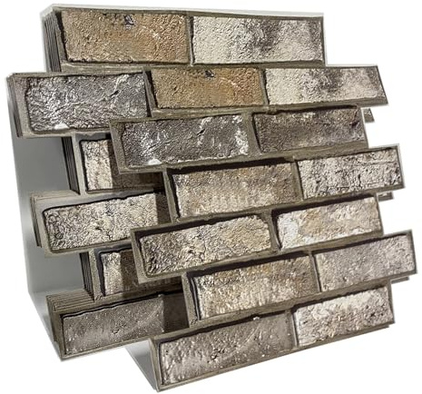 3D Wall Panels,Faux Brick Self-Adhesive Wall Tiles for Kitchen10PCS 30x30cm