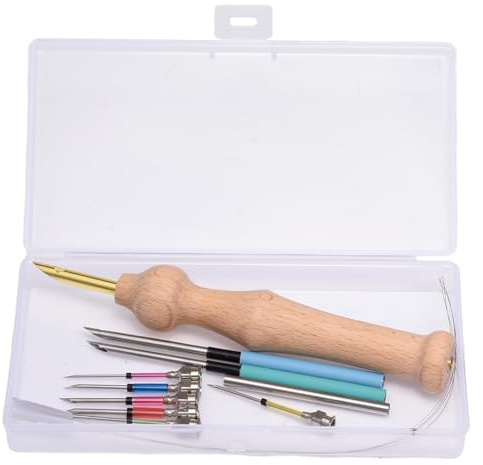 DIY Punch Needle Kit - Kit de iniciación de bordado a mano con tela, y herramientas | Juego completo de costura para principiantes, kit de bordado con agujeros para proyectos decorativos y