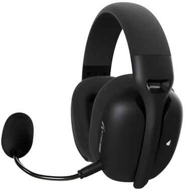 MAMBASNAKE Attack Shark L80PRO Auriculares Inalámbricos Ultraligeros para Juegos con Micrófono Dual Flexible, Triple Modo (2,4 G/BT/Cable de 3,5 mm), Controlador de 40 mm, para PC/Mac/PS/Xbox, Negro