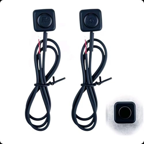 AzureRay 2 Pezzi Pulsante 12V-24V - Interruttore Momentaneo Mini per Clacson Auto, Controllo Industriale ed Elettronica | Montaggio Superficiale con Adesivo