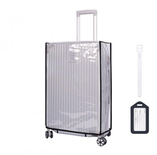 Transparent bagageskydd, PVC vattentätt dammsäkert repskydd bagageskydd, bagageskydd bagageskydd, resa bagageskydd med 1 bagagelapp för affärer, resor, vardag, transparent, 30 Zoll, simple