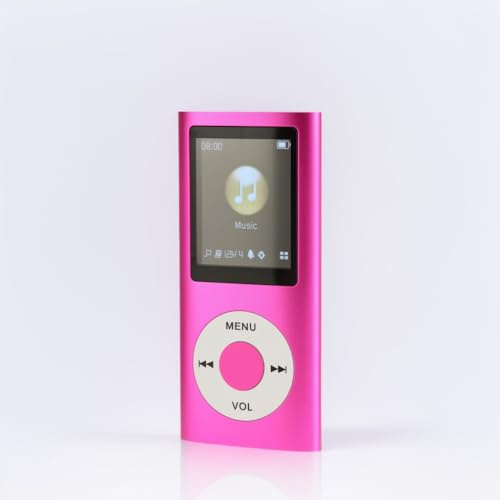 LICAEVEY 1.8 Ultra Thin Bluetooth MP3 -spelare med LCD -skärm, Utbyggbart Minne Till 64 GB, Bärbar Musikspelare för Att Köra Walking -studenter (Pink)