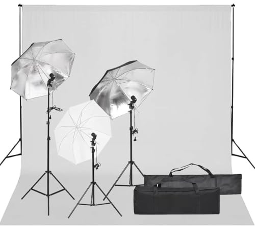 Genérico Kit de Estudio fotográfico con Set de Luces y Fondo,Cámaras y Objetivos,Fotografía,Iluminación y Estudio,Flashes e iluminaciones de Estudio,Negro,9.91 kg,3094704