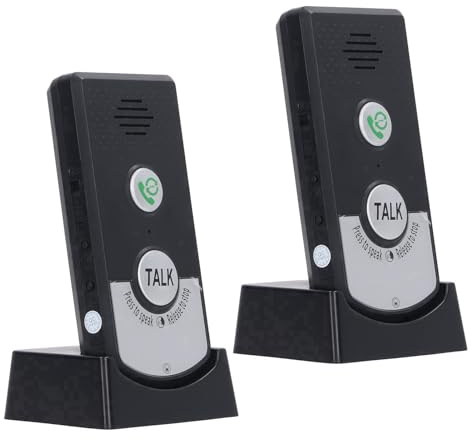 Phefop 2 Way Voice Intercom, Wireless Intercom System with 1000m Open Area 50m Through Wall, Rechargeable Battery for Home Office Hospital