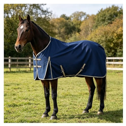 FSXCXBFA Coperta Anti Mosche Traspirabilità Eczema Coperta Con Collo E Rimovibile per pascoli e foraggio,49in(125cm)