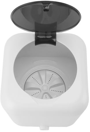 Annadue Minitvättmaskin 5L Bärbar Underklädestvättmaskin med Digital Display, 3 Nivåer Timing, Vattentät Automatisk Vatteninlopp Dränering Top Load Tvättmaskin (Vit)