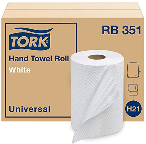 Tork Paper Hand Towel Roll White H21, Universal, 100% Recycled Fiber, 12 Rolls x 350 ft, RB351