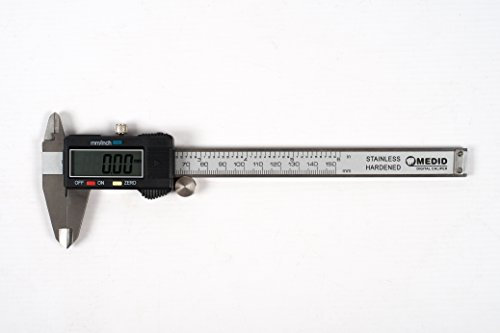 MEDID MD/2019 Calibre Digital, Pie de rey digital electronico con Pantalla LCD y cuerpo Acero Inoxidable, Herramienta de medicion con capacidad de 150 mm, precision 0,01mm