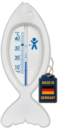 TFA Dostmann FISCH Analoges Badethermometer, 14.3017.02, erhöht den Badekomfort, BPA-frei, weiß, L59 x B14 x H145 mm
