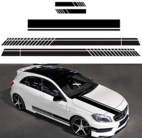 BONNIO 5 Stück Auto Aufkleber Motorhaube Karosserie Stoßstange Dach Kofferraum Auto Dekoration (Schwarz)