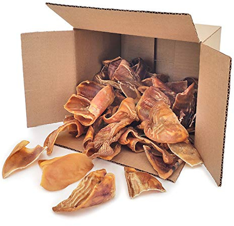 Best Pet Supplies GigaBite Half-Cut Pig Ears for Dogs - All-Natural Slow-Roasted Chews that Clean Teeth and Satisfy Aggressive Chewers - 50 Pack for Medium, Large Dogs