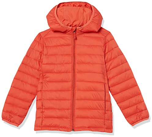 Amazon Essentials Doudoune à Capuche Légère, Paquetable et Résistante à L’Eau Garçon, Orange Vif, 3 ans