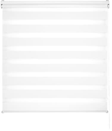 Blindecor Lira estor enrollable noche y día, color Blanco, estor de 150 x 180 cm (ancho x alto). Tamaño de la tela 147 x 175 cm. Estores noche y dia elegantes