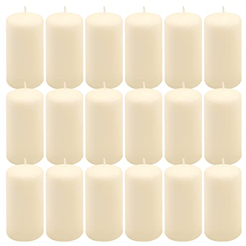 Stumpenkerze creme Höhe 11,5 cm Ø 6 cm lange Brenndauer Rund-Kerze Säulenkerzen Kerzen-Deko Tafelkerzen Weihnachts-Kerzen Hochzeits-Deko (18)