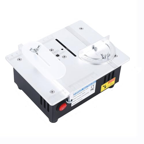 panfudongk Mini Sega Circolare da Tavolo, Multifunzione, per Lavorazione Legno, 96 W, DC24 V, Profondità Taglio 15 mm, Lama 63 mm