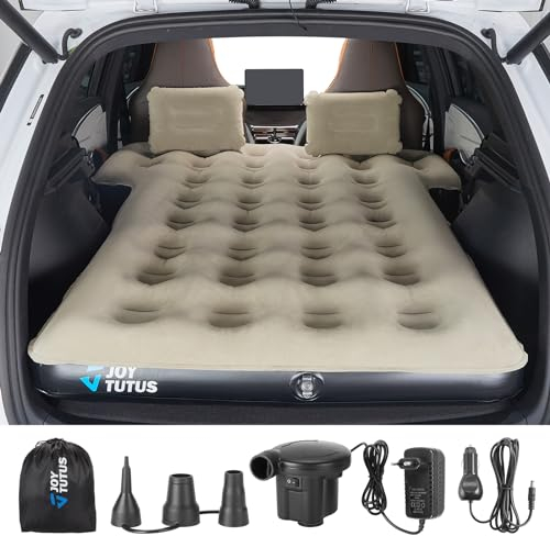 JOYTUTUS Auto Matratze, SUV Luftmatratze mit Luftpumpe, Uniwerselles Autobett mit 2 Luftkissen für Kofferraum, Reisen/Camping/Zuhause/Outdoor,