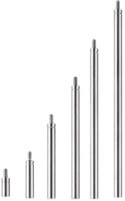 6pcs Dial Indicator Extension Stem Rod Set,10 20 40 60 80 100mm Long Extend Rod.Electrical Digital Indicator Extension Stem Rod Set, M2.5 Thread,4.5mm Diameter