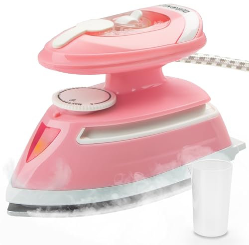 Duronic SI4 PW Mini Reisebügeleisen, 420W Mini Bügeleisen, Dampfbügeleisen 30ml Wassertank, kleines Reisebügeleisen dampf, Handbügeleisen Keramikfläche, für Kleidung nähen, 2 Betriebsspannungen