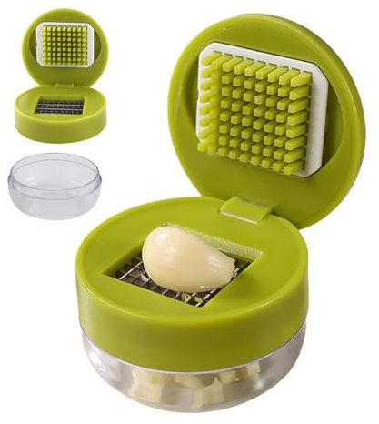 Qiwieod Hachoir À Ail, Broyeur D'ail, Hachoir Manuel, Coupe Oignon Manuel, Presse-ail Broyeur, Hacher, Découper, Mixer, Légumes, Oignons, Piler Finement L'ail Hachoir À Ail Broyeur Gadgets